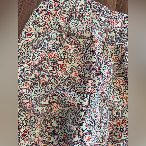 Vintage 1960s Izod of London Yellow Paisley Men's Slacks Adjustable 32” Waist - Picture 10 of 13